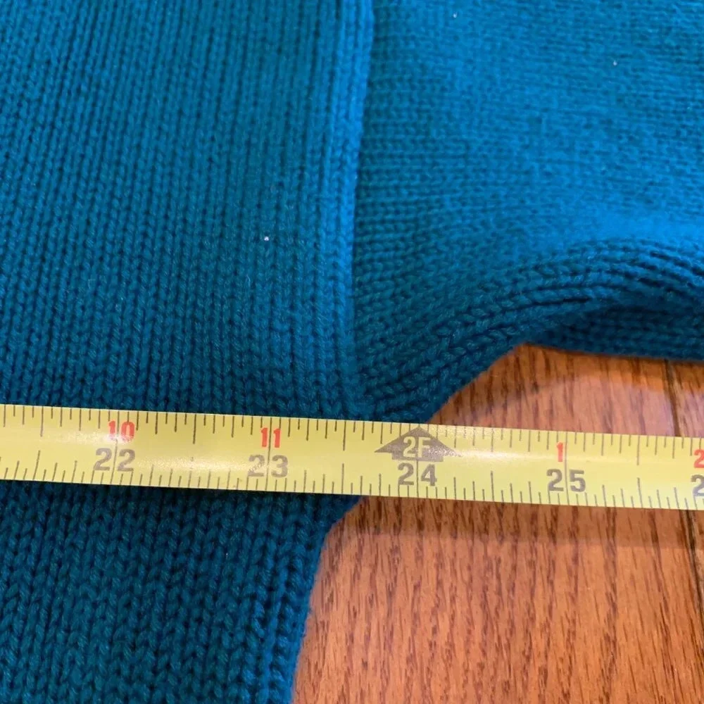 Vintage 90s Eddie Bauer Mens Large 100% Cotton Knit Dad Sweater Green